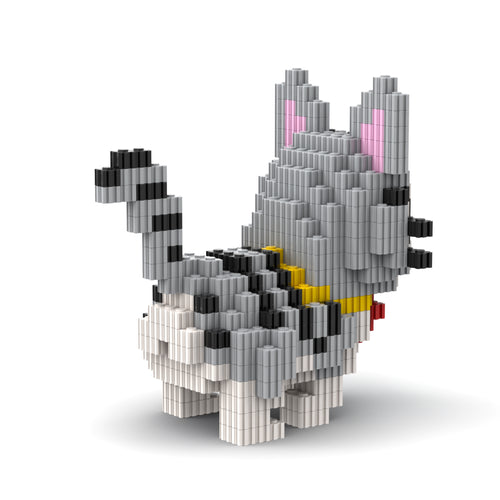 Cat | InBrix™ Pet Series | Interlocking Bricks 3D Figure Building Set | Pet Model Kit | Creative Hobby & Desk Decor | Animal Figurine Collectible