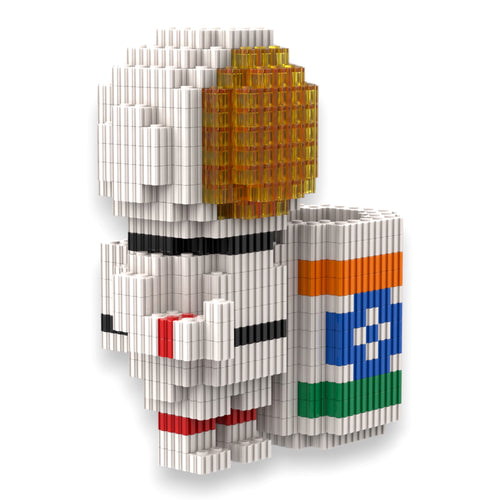 Organizer Mug with Indian Flag | InBrix™ Astronaut Series Organizer | Interlocking Brick 3D Figure| Display Model Building Set | Astronaut Collectible Figure