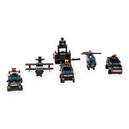 Police Power 6-in-1 Mega Brick Set - 6 in 1 brick building set online by Toymersive
