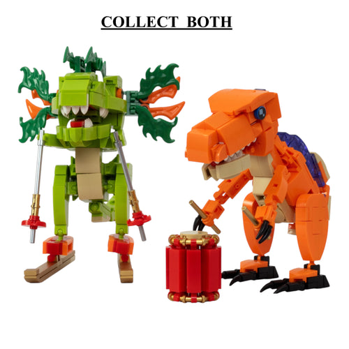 Dino Slide Playset Brick Figure - dinosaur brick figure collectible by Toymersive