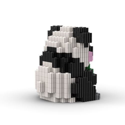 Sitting Panda | InBrix™ Jungle Series | Panda Holding Bamboo Stalk | Cute Panda Figure | Premium Interlocking Bricks | 3D Animal Figure Building Set | Display Model | Panda Brick Figure Buy Online