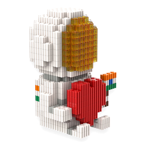 Astronaut with Indian Flag & Heart Design | InBrix™ Astronaut Series | Interlocking Brick 3D Figure | Display Model Building Set | Astronaut Collectible Figure