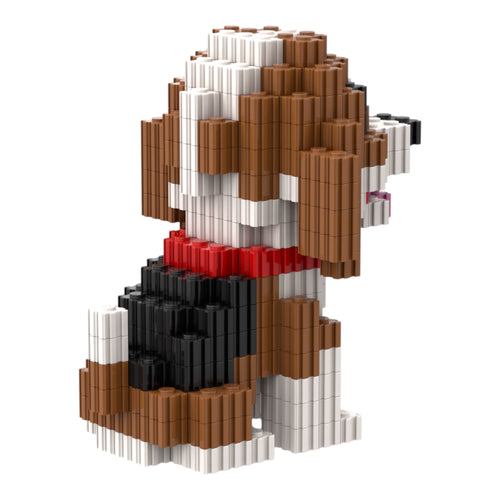 Beagle | InBrix™ Pet Series | Interlocking Bricks 3D Figure Building Set | Pet Model Kit | Creative Hobby & Desk Decor | Dog Figurine Gift