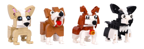 Puppy World Set 1: Dog brick figure gift by Toymersive