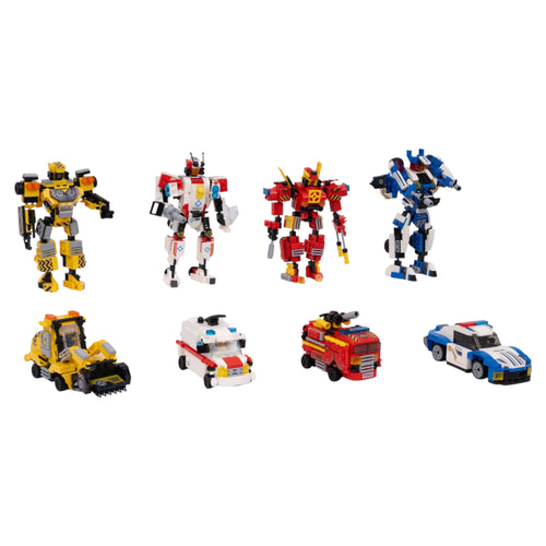 Police Bot | 2-in-1 Transform Force | Police Car to Robot Transformation Toy | Dual Mode Build & Play Set | Transforming Brick Robot Set India