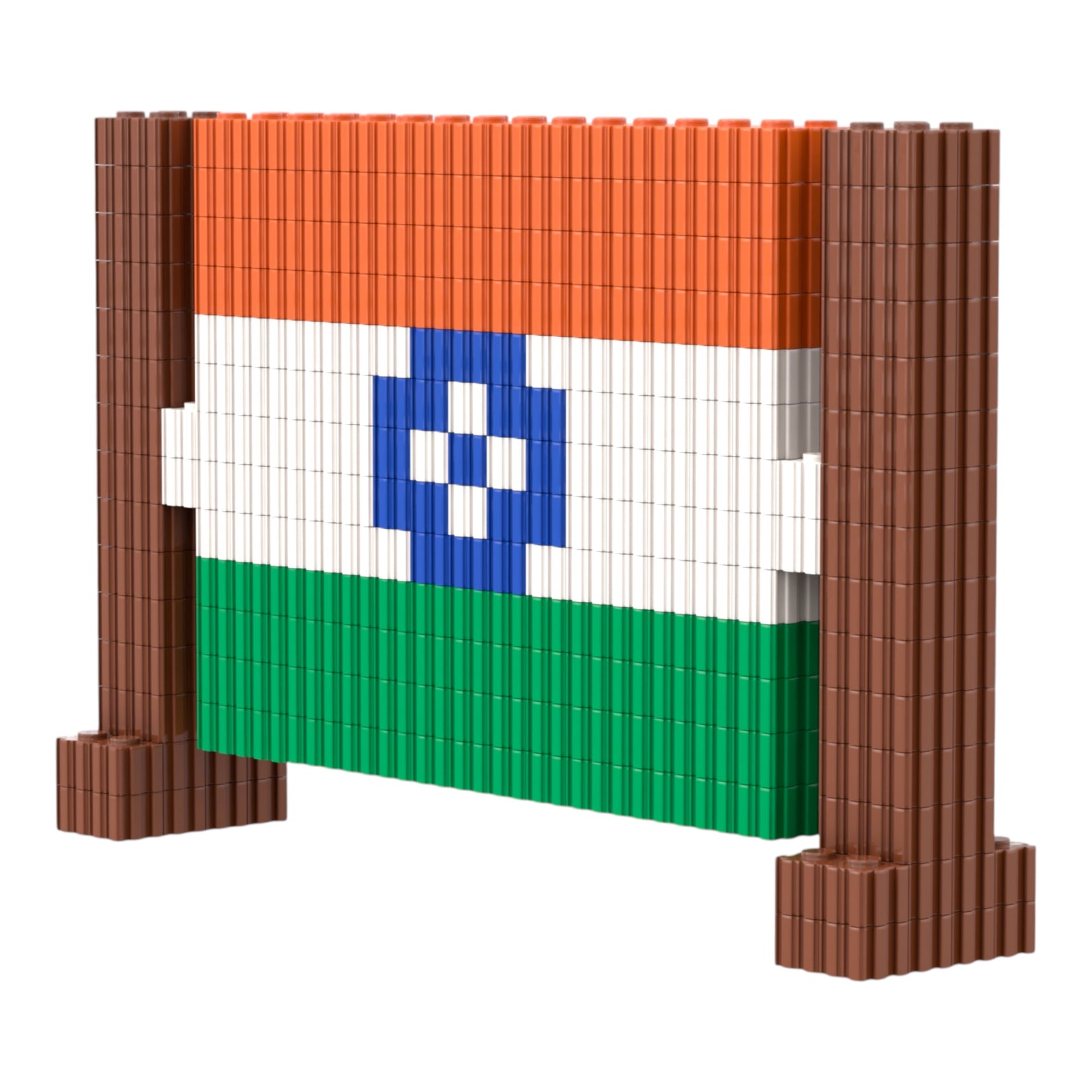 Indian Flag Brick Figure - indian flag collectible figure by Toymersive