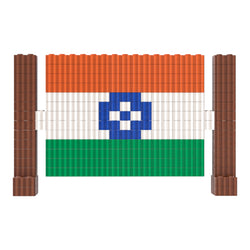 Flag | InBrix™ India Series | India Flag | 3D Interlocking Brick Figure Model Kit | Collectible Display Build | Patriotic Desk & Shelf Display | Indian Flag Collectible Figure