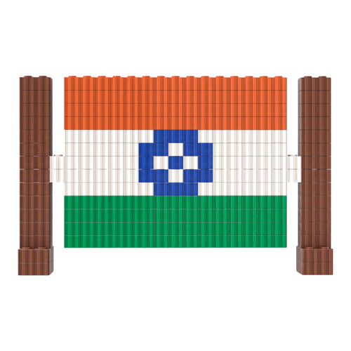 Flag | InBrix™ India Series | India Flag | 3D Interlocking Brick Figure Model Kit | Collectible Display Build | Patriotic Desk & Shelf Display | Indian Flag Collectible Figure